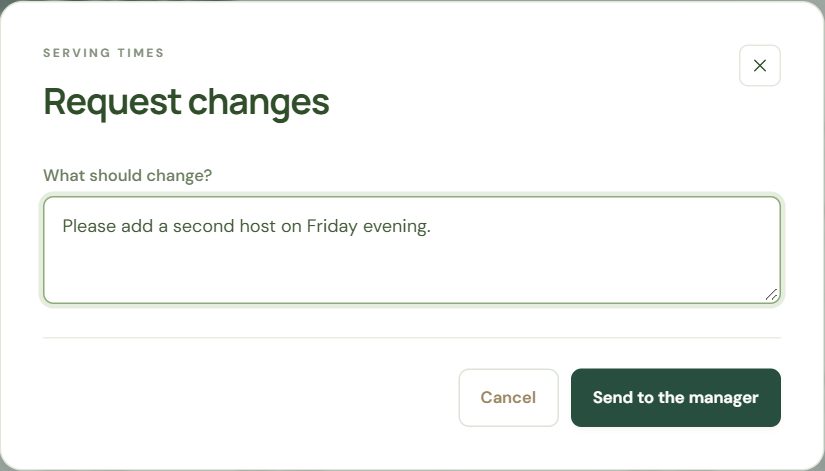 Requesting changes needs a short explanation.